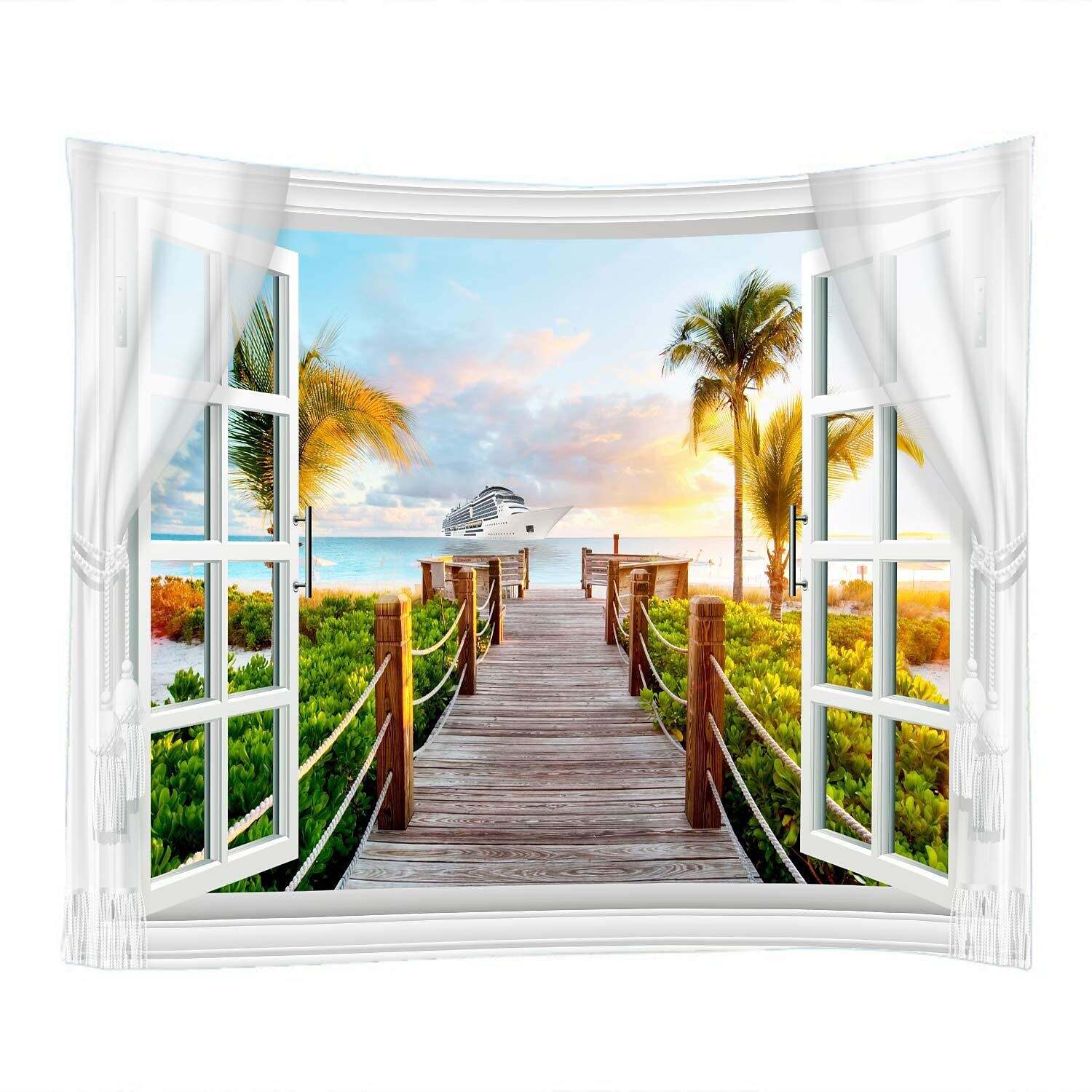 Beach Theme Wall Tapestry Art Decor Photograph Backdrop