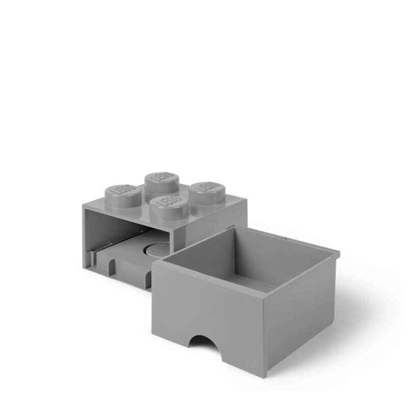 LEGO 4-Stud Medium Stone Gray Storage Brick Drawer