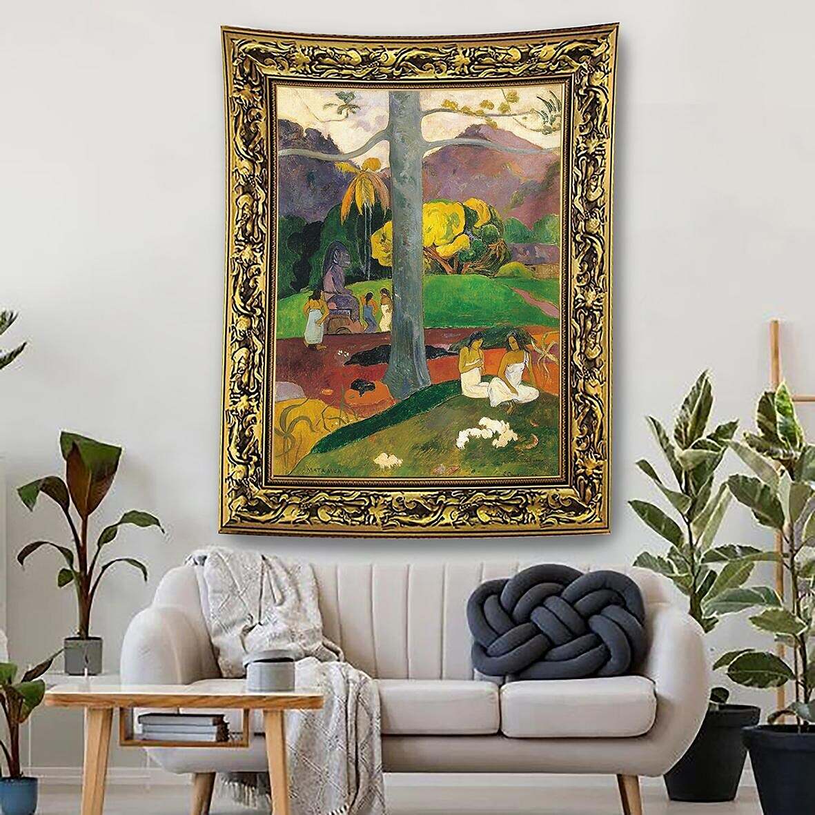 Paul Gauguin Wall Tapestry Art Decor Famous Painting Mata Mua