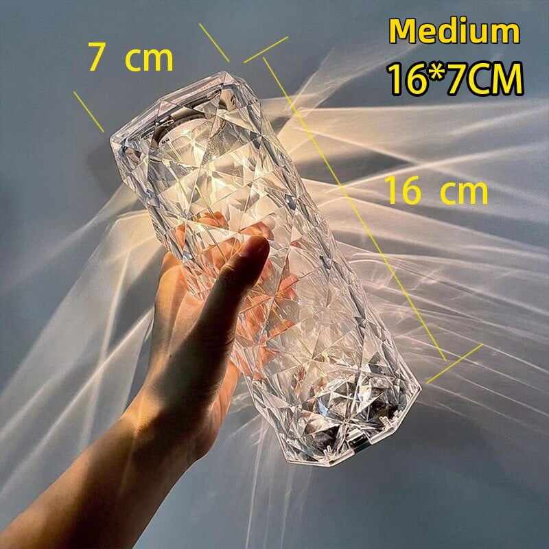 16 Color LED Crystal Rose Table Lamp