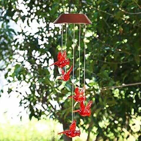 Solar Cardinal Wind Chime Light