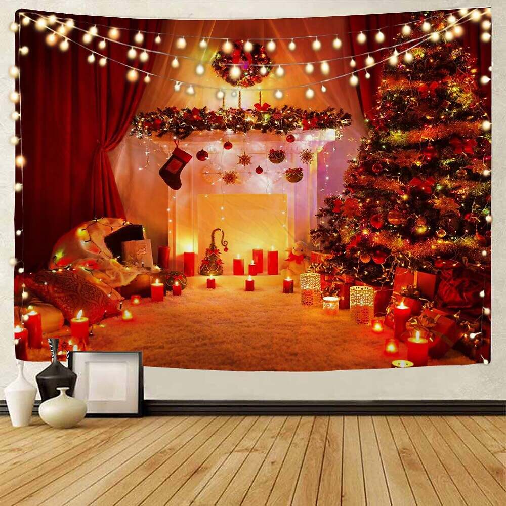 Christmas Santa Claus Holiday Party Wall Tapestry Art Decor