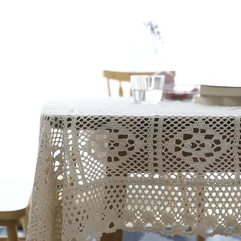 Round Tablecloth,Stain Resistance Cotton Lace Table Cloth