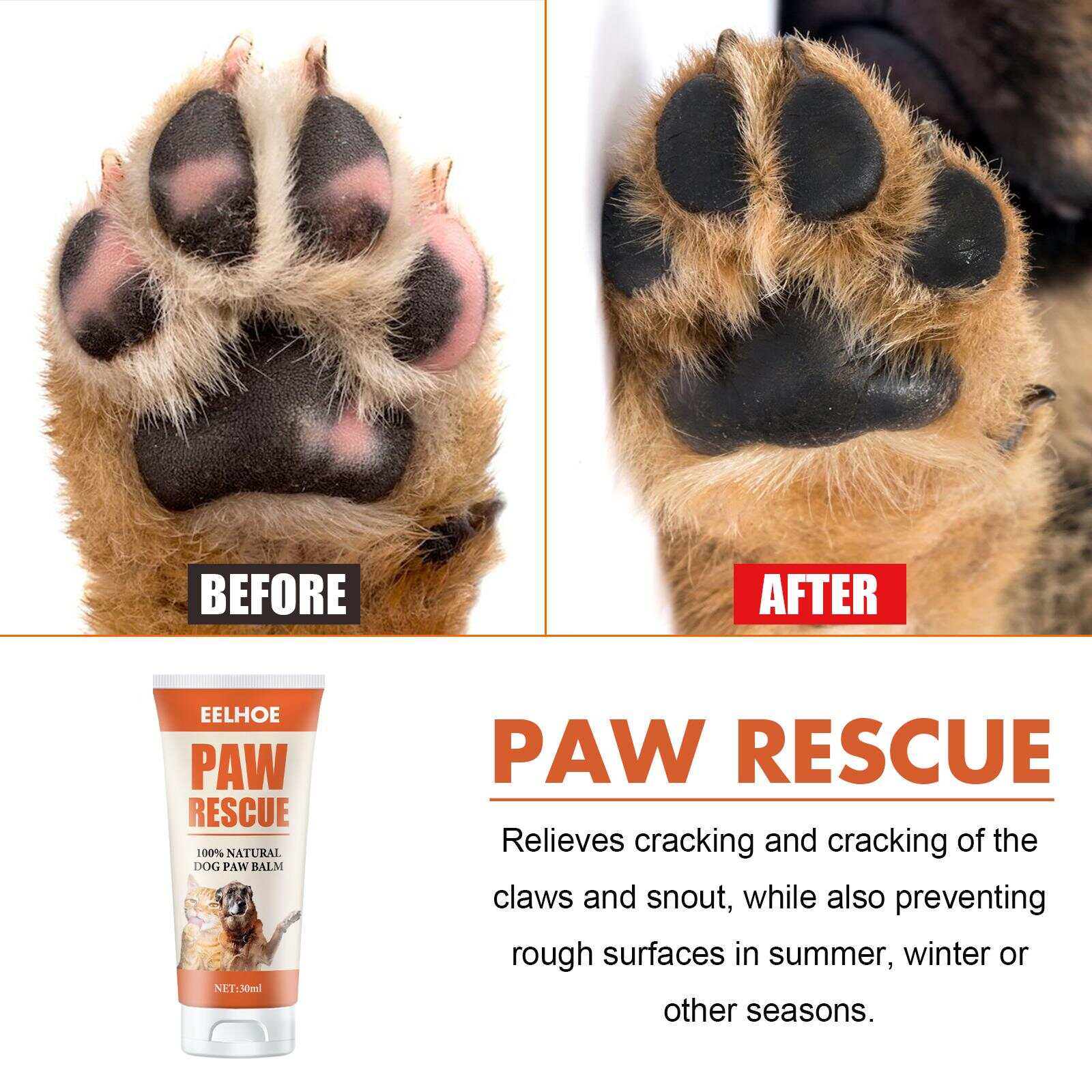 Paw Rescue, Moisturizing Pet Paw Care Cream for Cats and Dogs