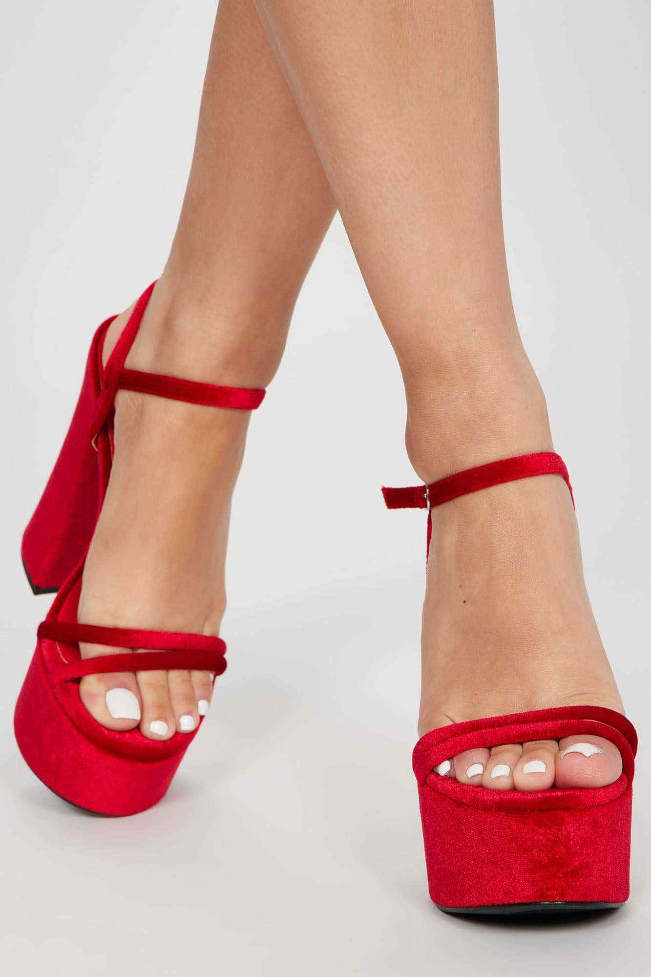 Won Your Heart Heeled Sandals   Red