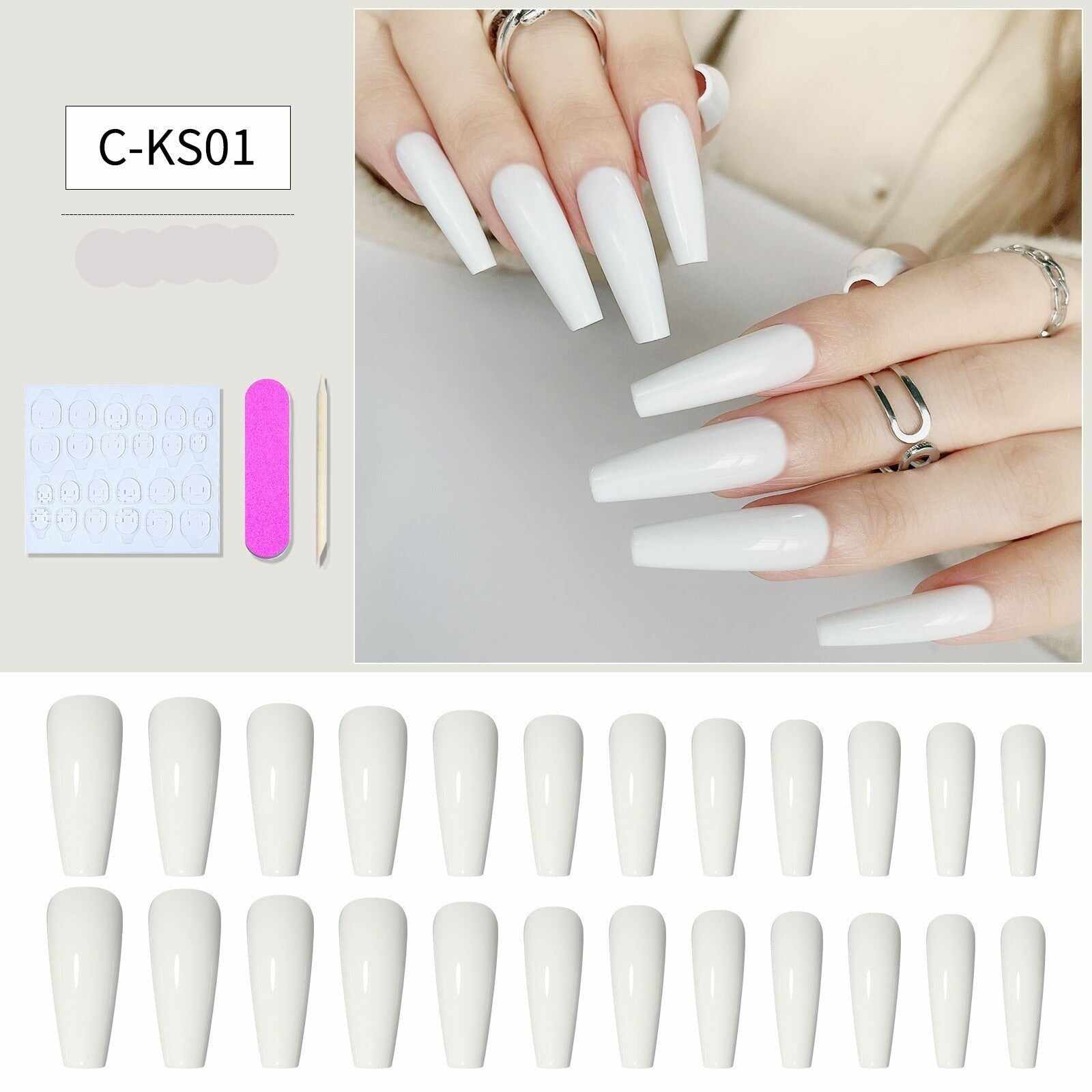 24 pcs/box matte ballerina false nails