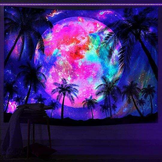 Landscape Blacklight UV Reactive Wall Tapestry