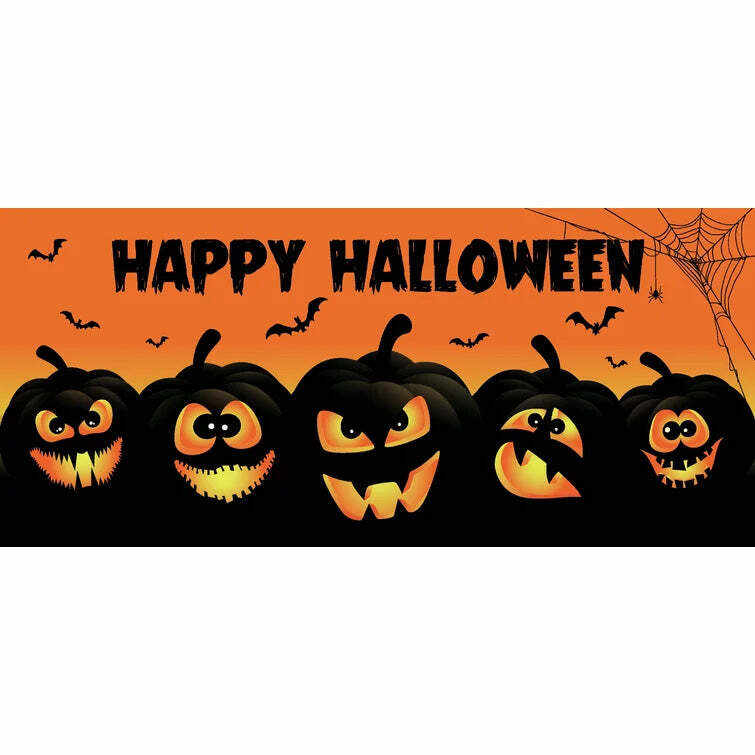 7' x 16' Happy Halloween Jack-Lanterns Garage Door Mural