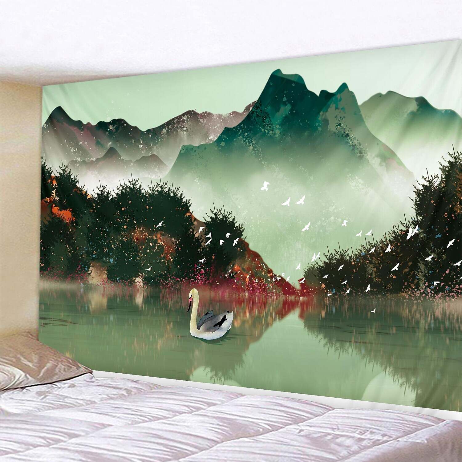 Painting Style Large Wall Tapestry Landscape Art Decor