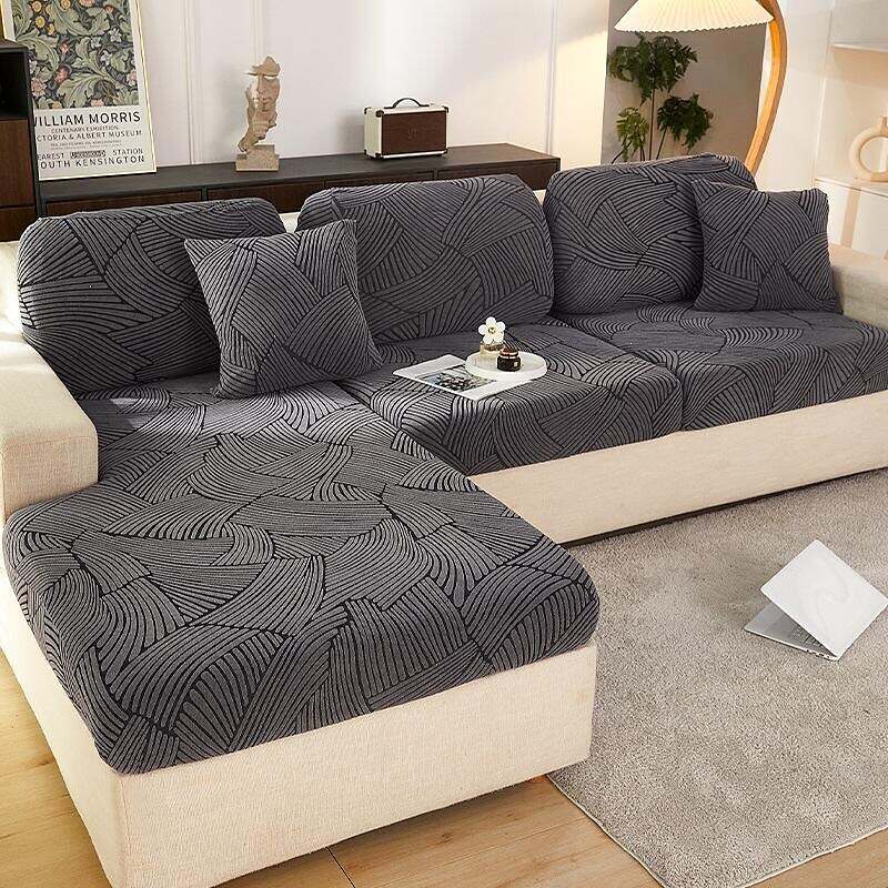 Textured Stretch Sofa Seat Cushion Cover Slipcover