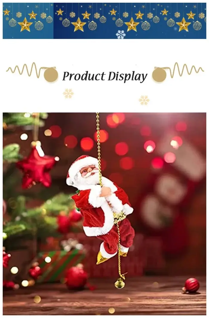 (🔥2023 BEST GIFT TO FAMILY🔥)Electric Chimney Climbing Santa Claus Musical Toys