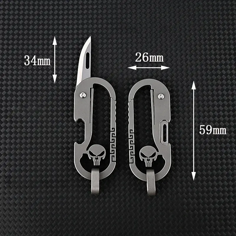 Multi-function keychain waist hanging portable folding knife