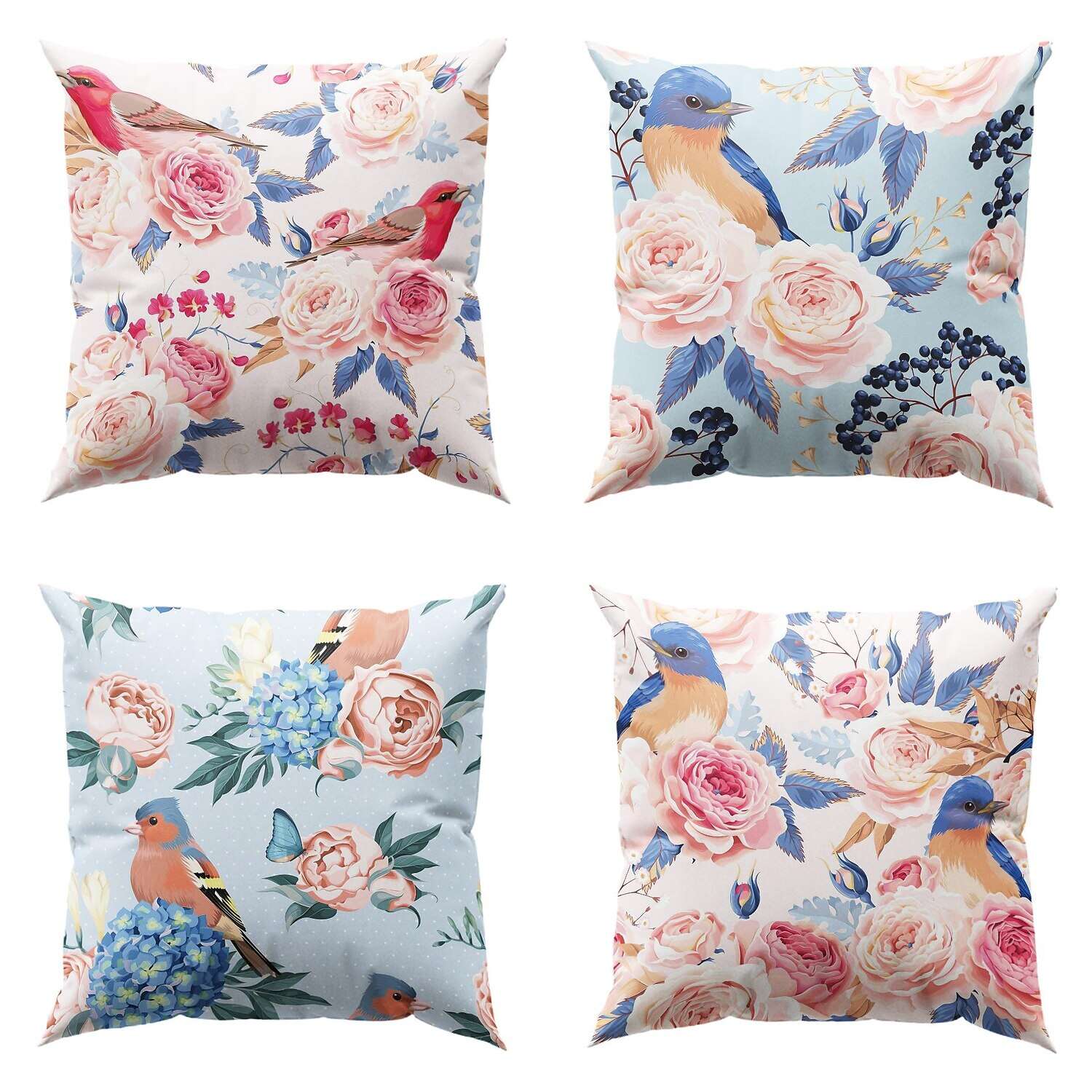 Floral Plant Double Side Pillow Cover 4PC