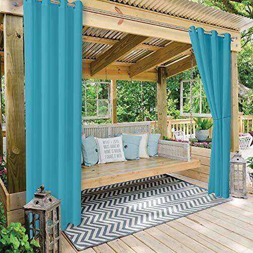 Waterproof Outdoor Curtain Privacy, Sliding Patio Sheer Curtain