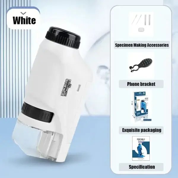 Kid's Portable Pocket Microscope With Adjustable Zoom 60-120x