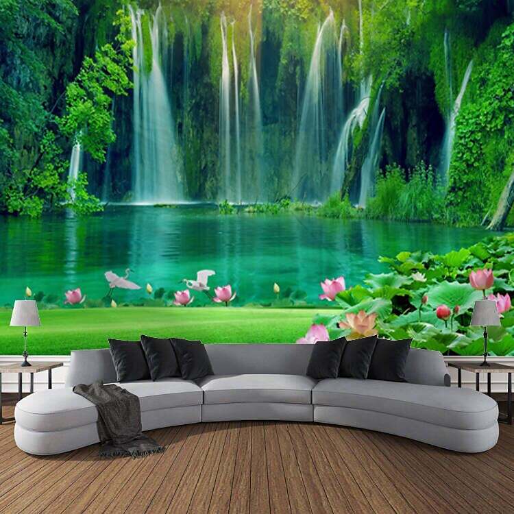 Magnificent Waterfall Forest Scenery Tapestry Art Decoration