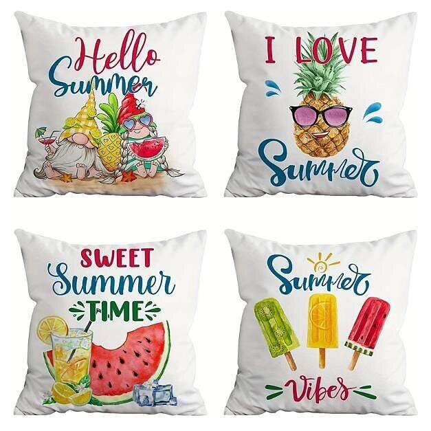 Summer Sunshine Floral Double Side Pillow Cover 4PC Soft