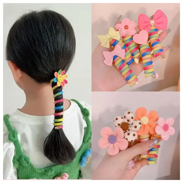 🌲 Early Christmas Sale🎁Colorful Telephone Wire Hair Bands for Kids