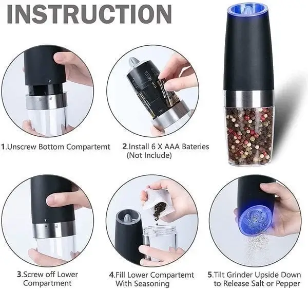 🔥Last Day Promotion -50% OFF🔥Automatic Electric Gravity Induction Salt and Pepper Grinder