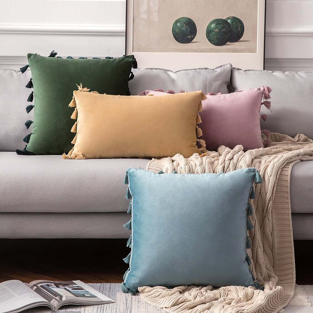 1 pcs Velvet Fringe Pillowcase Cover