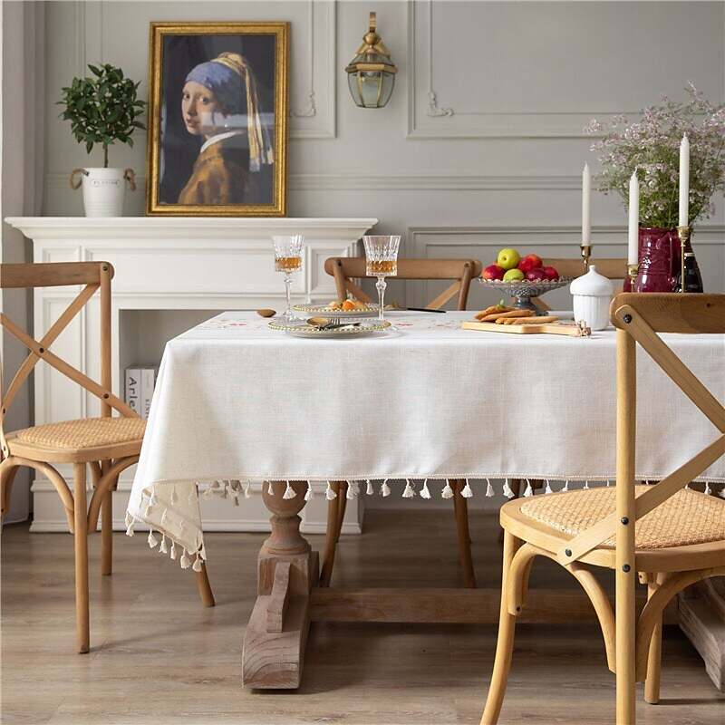 Pastoral Tablecloth Cotton Linen Fabric Table Cloth