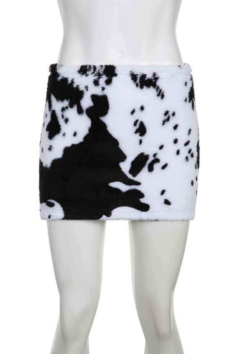 Black White Sexy Casual Print Basic Skinny High Waist Conventional Full Print Skirts