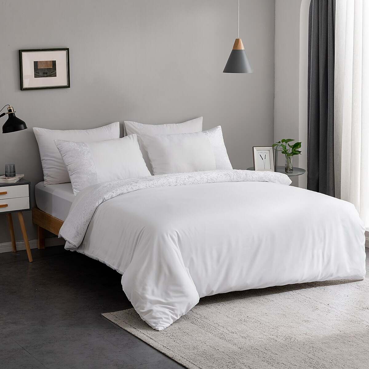 Grey Duvet Cover Set Quilt Bedding Sets Comforter Cover