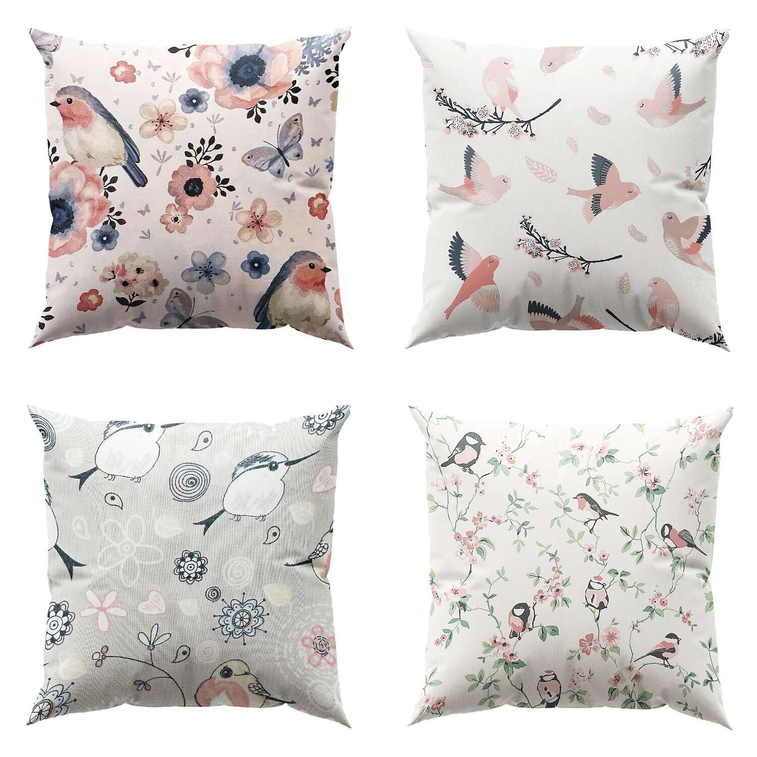 Floral Plant Double Side Pillow Cover 4PC