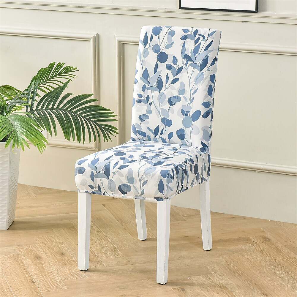 Stretch Spandex Dining Chair Cover Plants/Flower Pattern