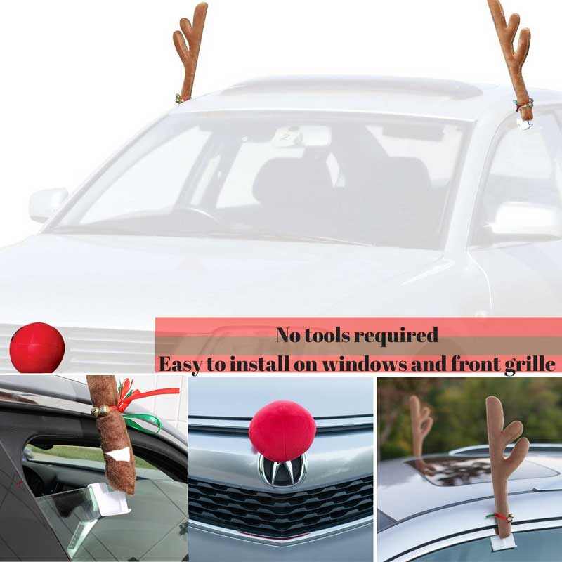 Christmas Car Decorations Reindeer Set