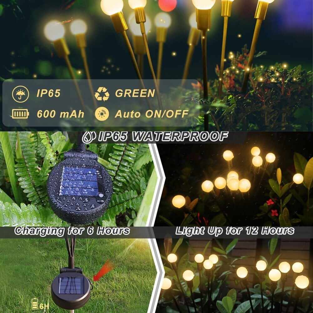 Father's Day Promotion IP65 Waterproof Solar Powered Firefly Garden Light(Buy 3 Free Shipping)