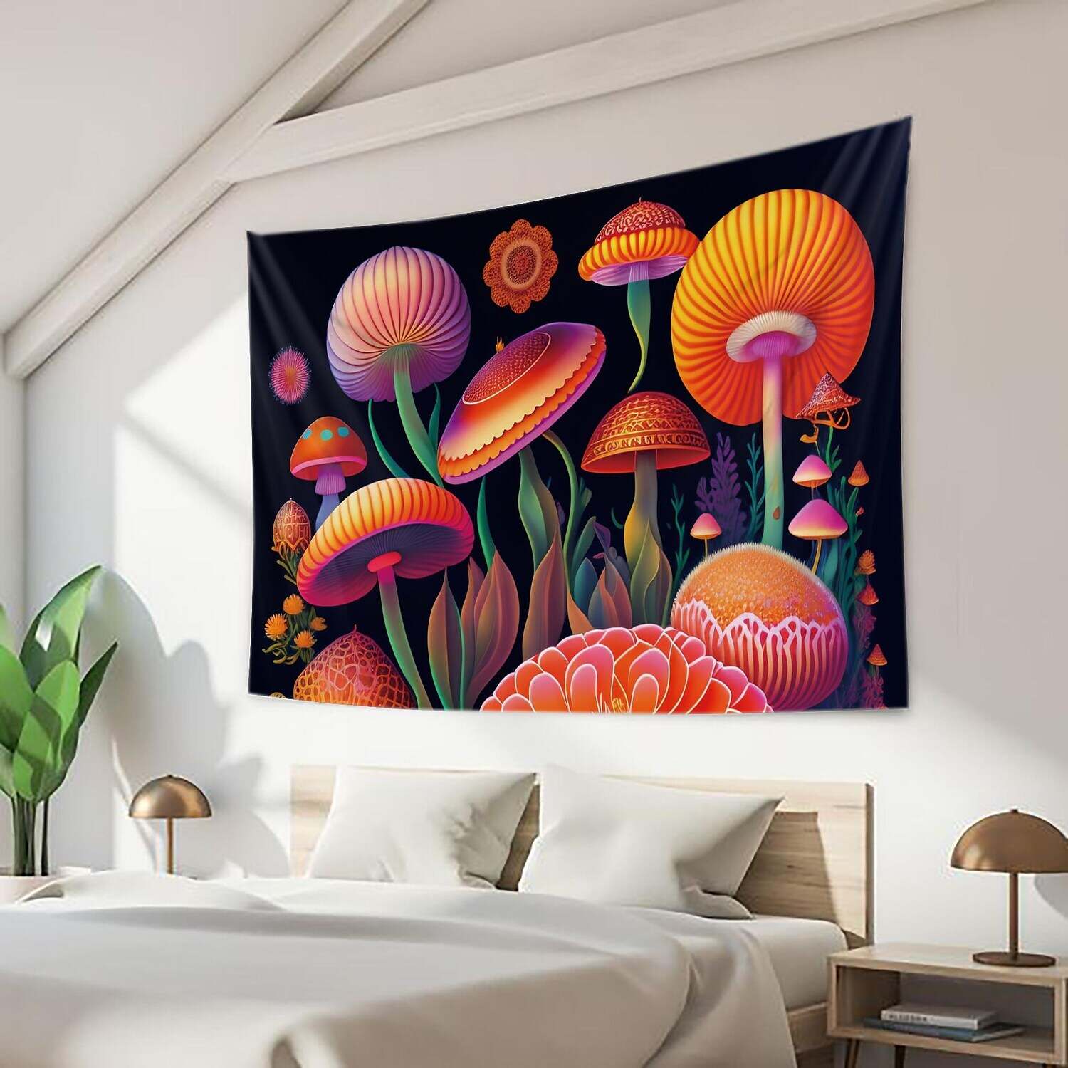 Trippy Mushroom Wall Tapestry Art Decor