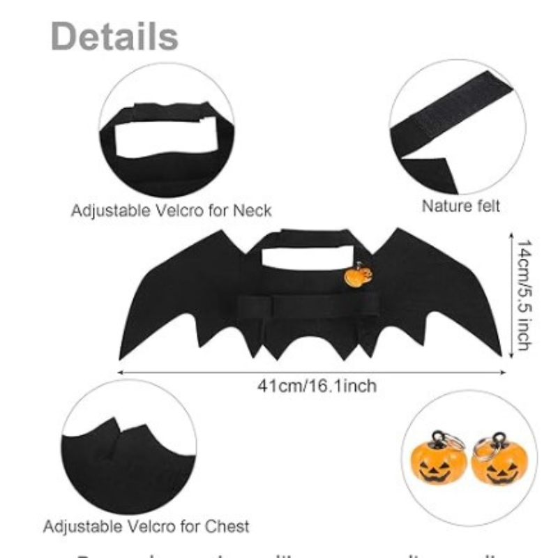 Cat Halloween Costume Bat Wings