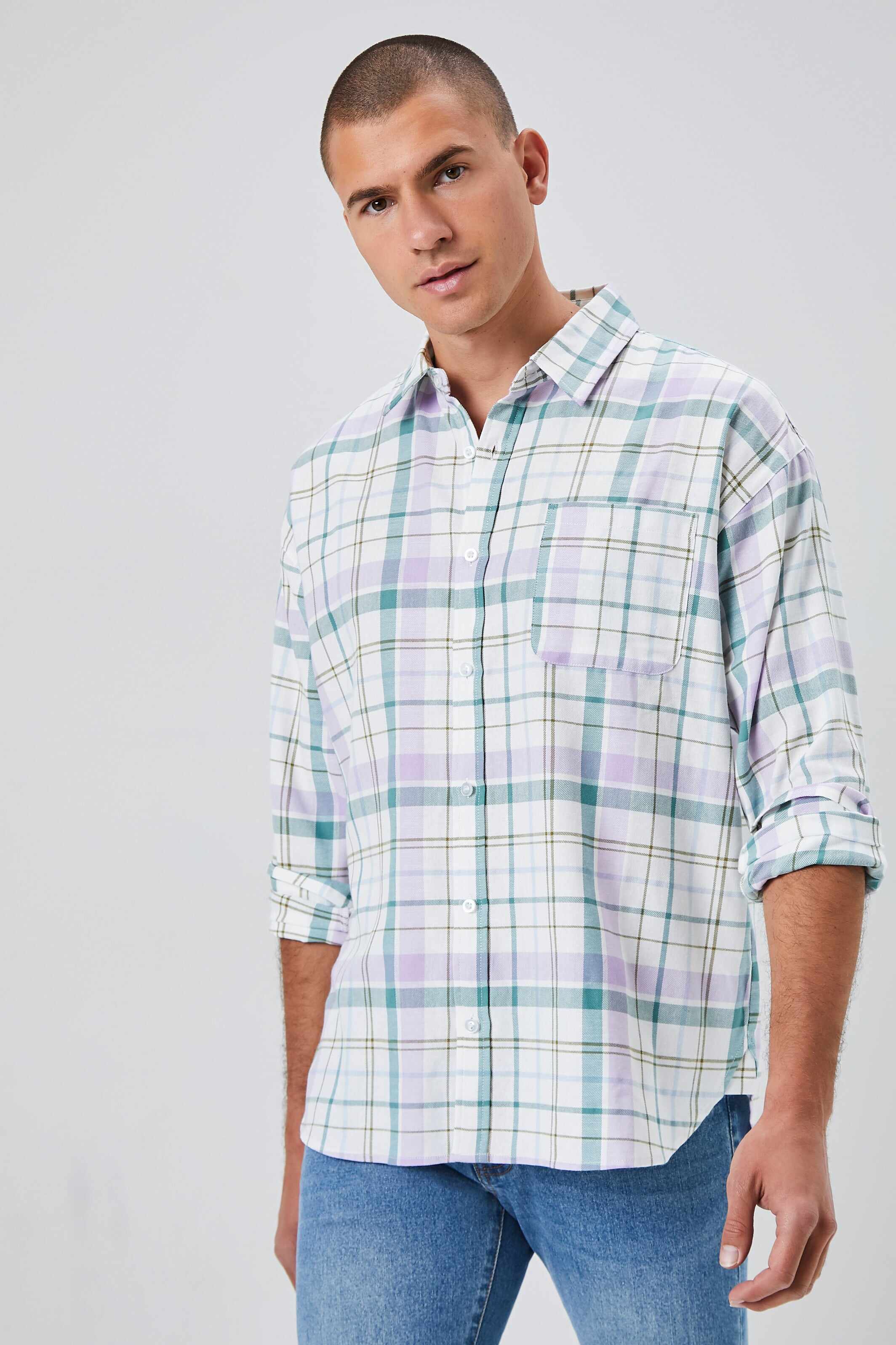 Men Apparel | Plaid Linen-Blend Shirt Taupe Forever21 - NP82776