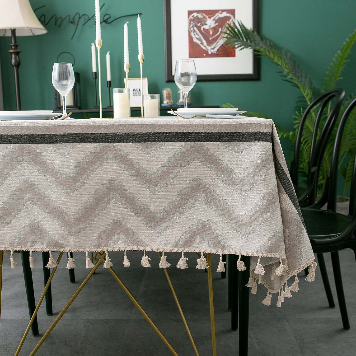 Farmhouse Style Tablecloth Cotton Linen Rectangle Table Cloths