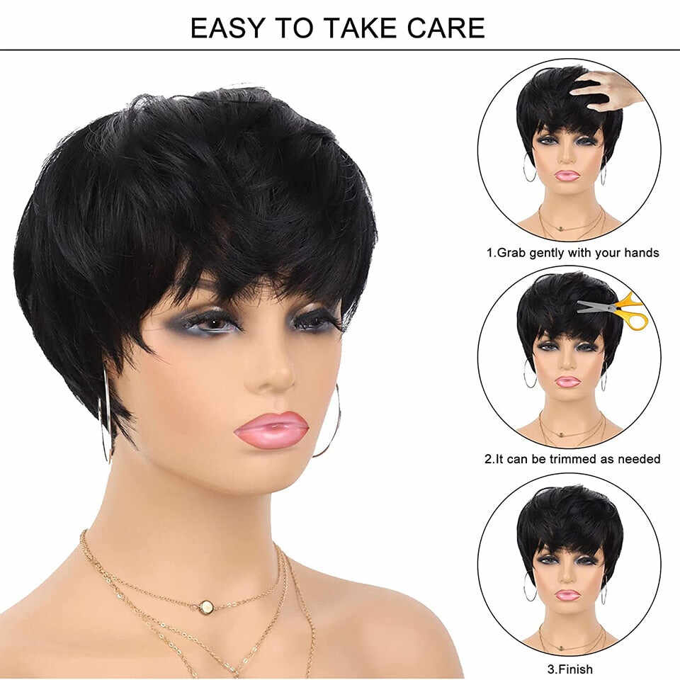 Short Pixie Cut Wig Brazilian