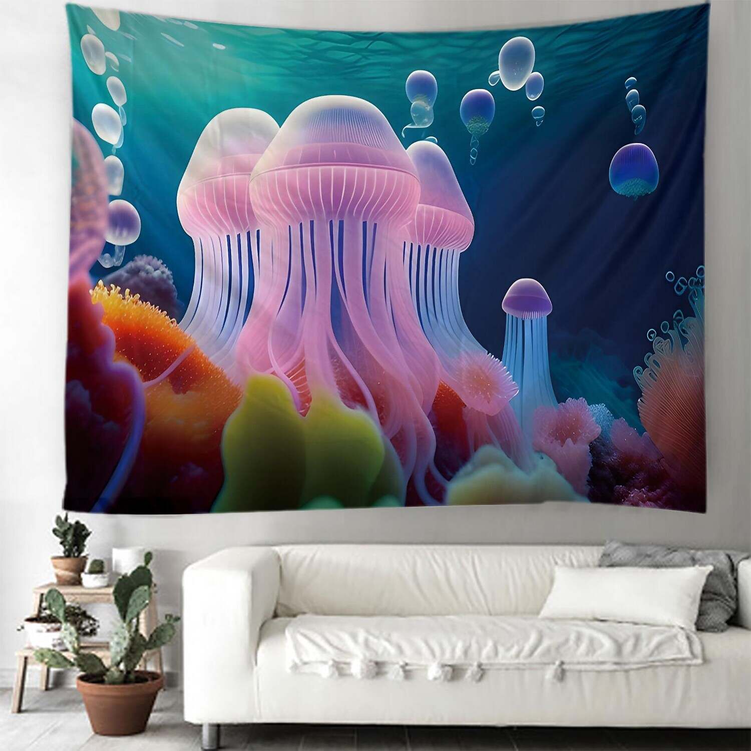 Ocean Jellyfish Wall Tapestry Art Decor