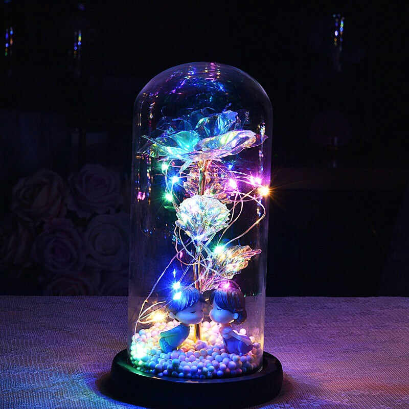 LED Rose in Glas