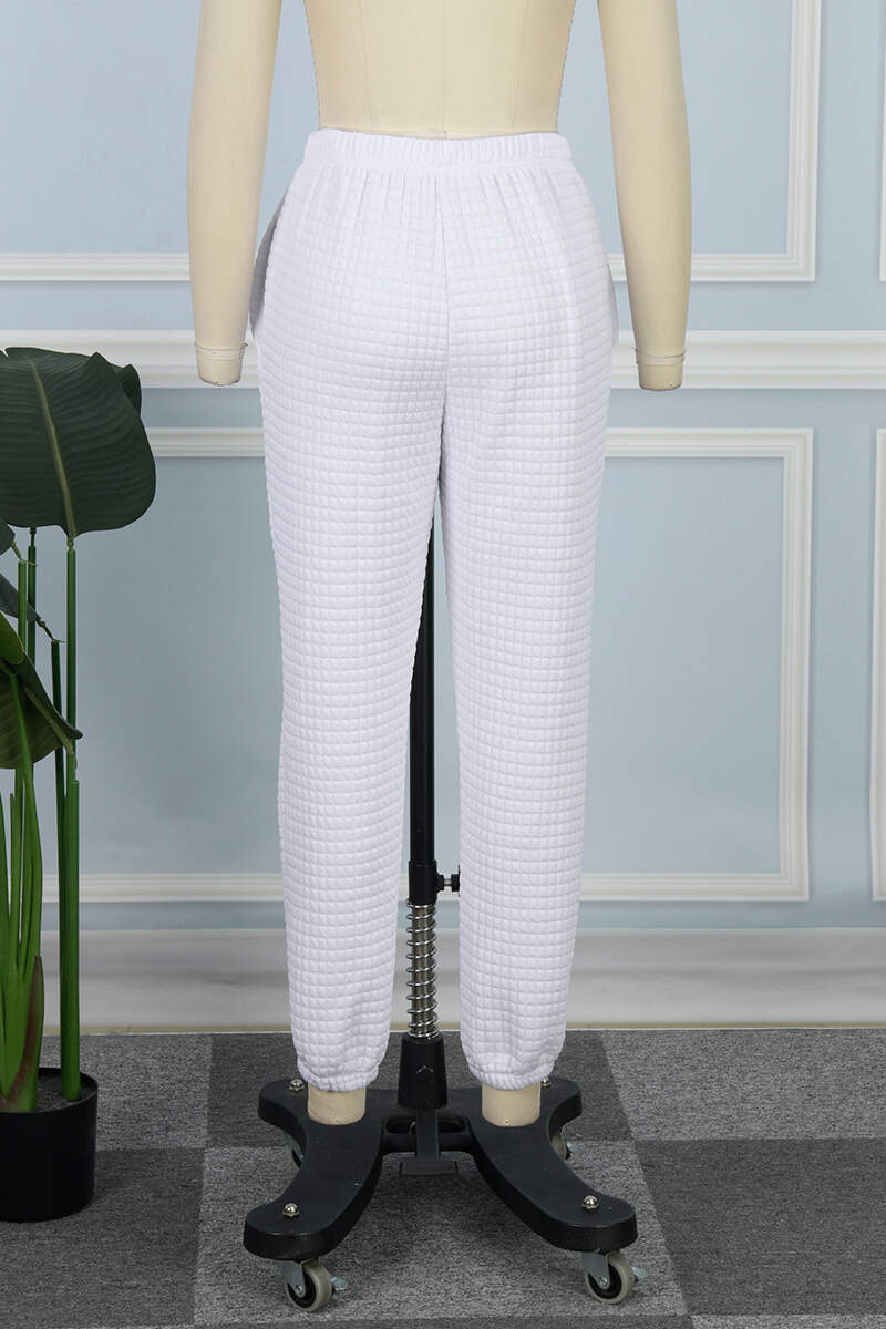 Light Gray Street Solid Patchwork Regular Mid Waist Straight Solid Color Bottoms