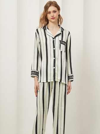 Regular Fit Casual Striped Others Regular Sleeve Pajama Set