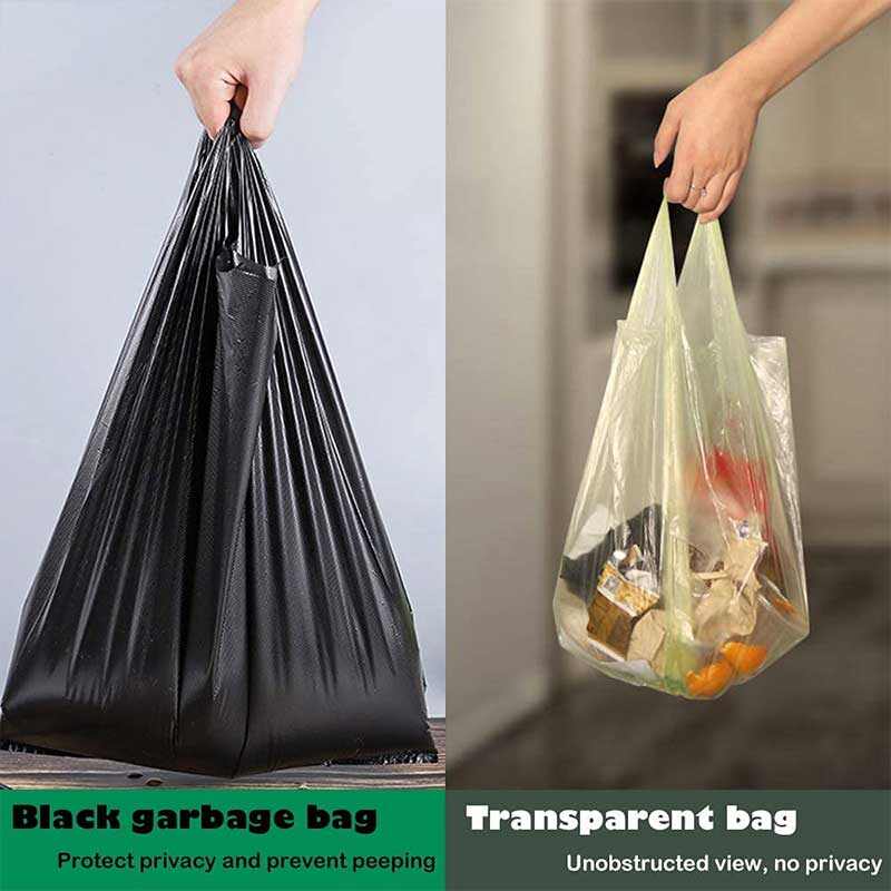 Black Bathroom Plastic Bags with Handle (50PC)