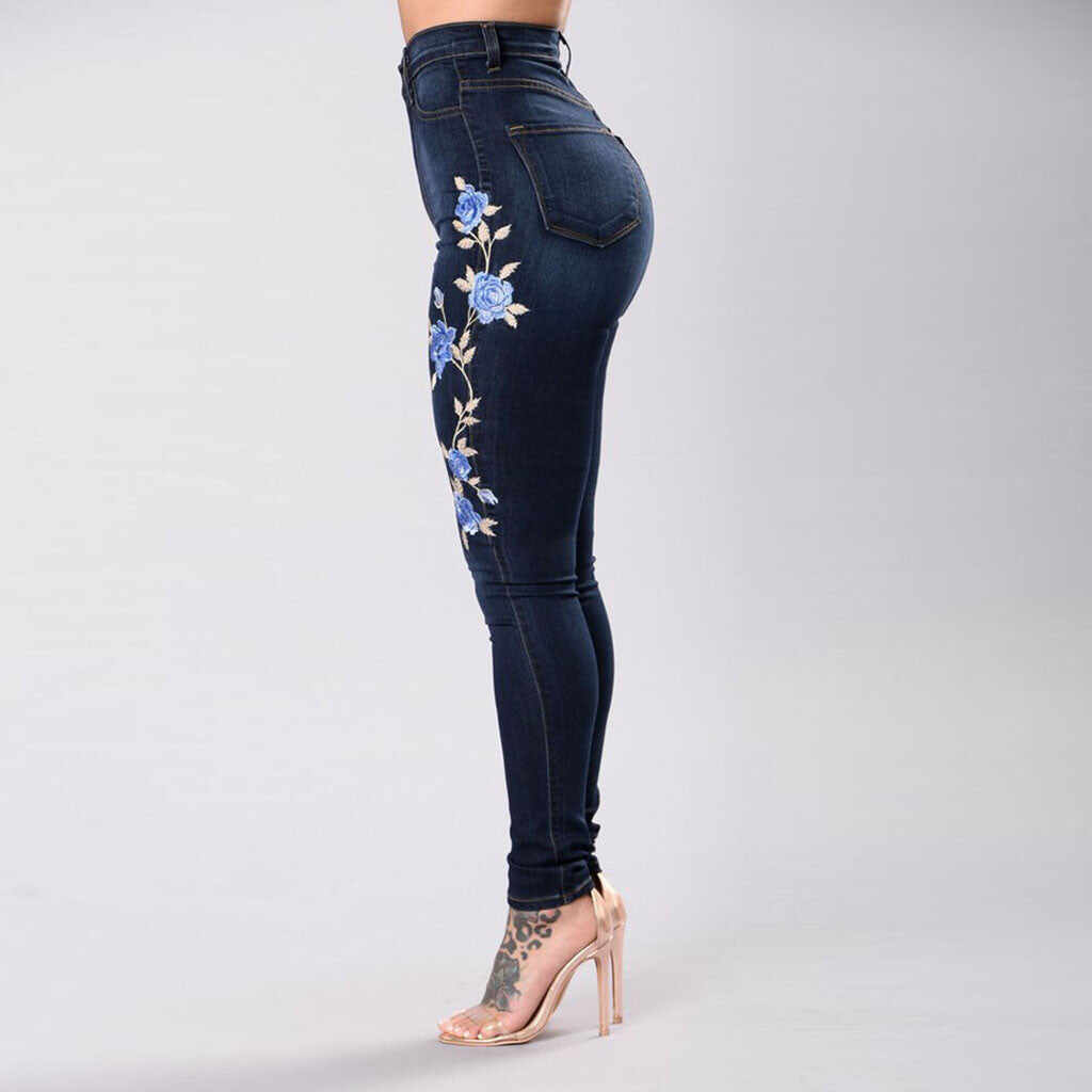 embroidered jeans