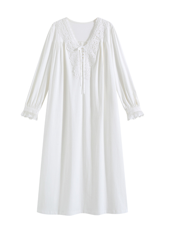 Cotton V Neck Loose Vacation Nightdress