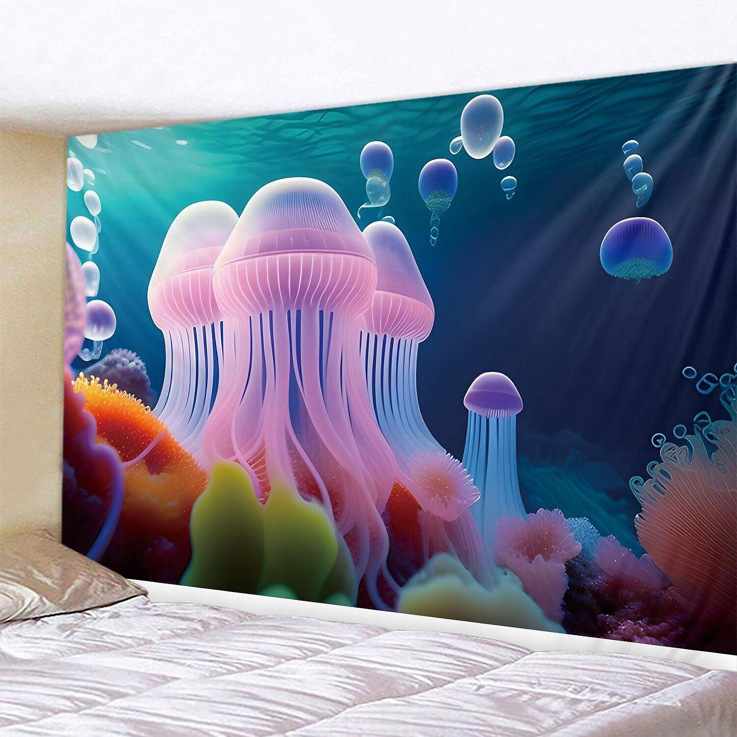 Ocean Jellyfish Wall Tapestry Art Decor