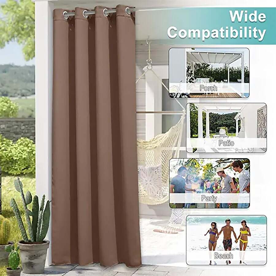 2 Panels Outdoor Curtain Privacy Waterproof